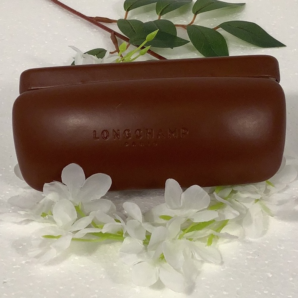LONGCHAMP Paris Sunglass Case Brown